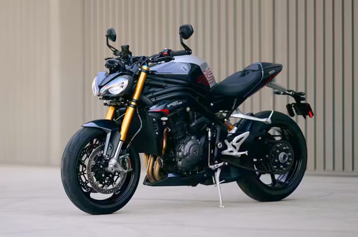 Triumph Speed Triple 1200 RS front left three quarter static shot